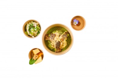 Filet de bar, purée de...